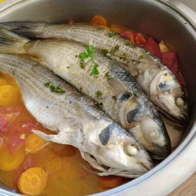 Блог Кефаль отварная с овощами