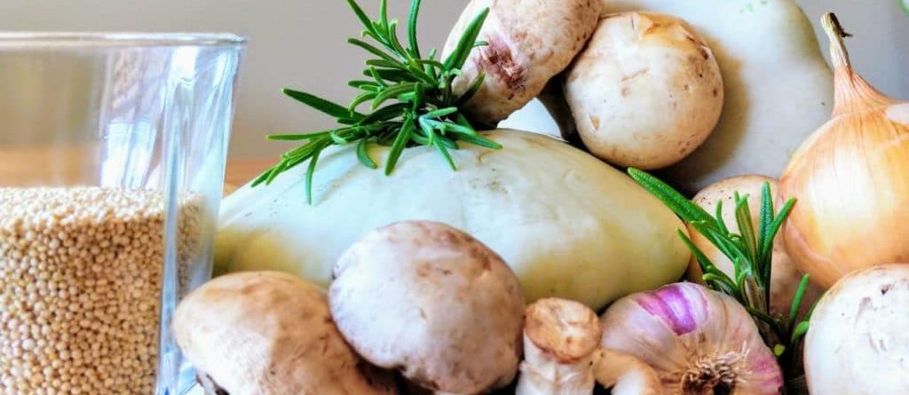 Фаршированные патиссоны с грибами и киноа